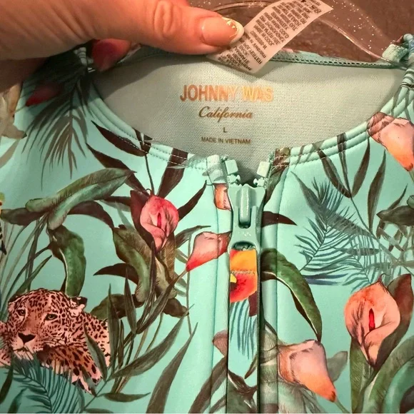 JOHNNY WAS • Tania neoprene jungle print one piece swimsuit - Large - Picture 9 of 14